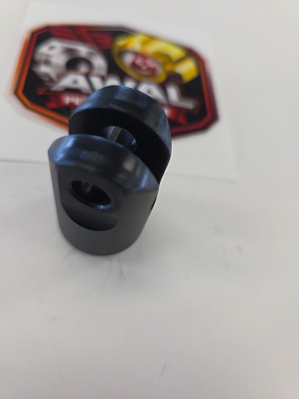 Black anodized AWAL accessory mount closeup